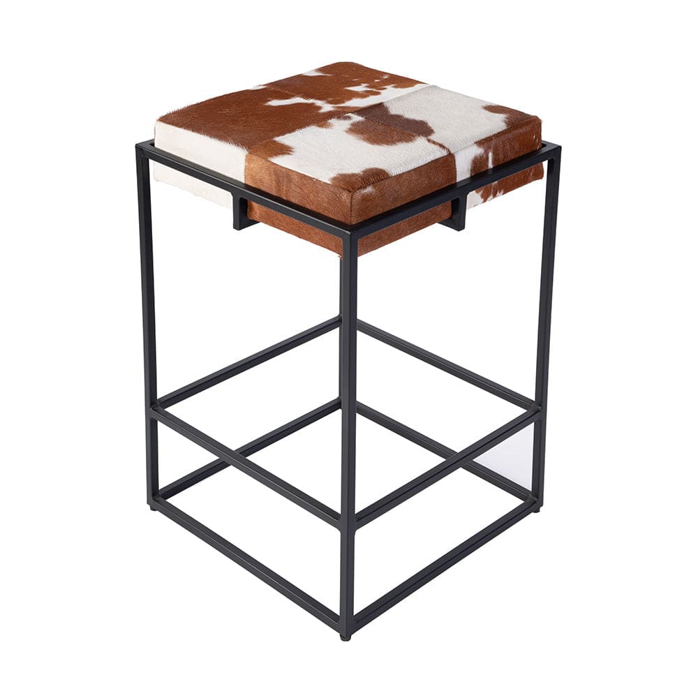 Butler Specialty Company - Stinson 26.5 in. Seat Height Leather and Iron Counter Stool w Footrest, Black, Brown - 5973503 View 3