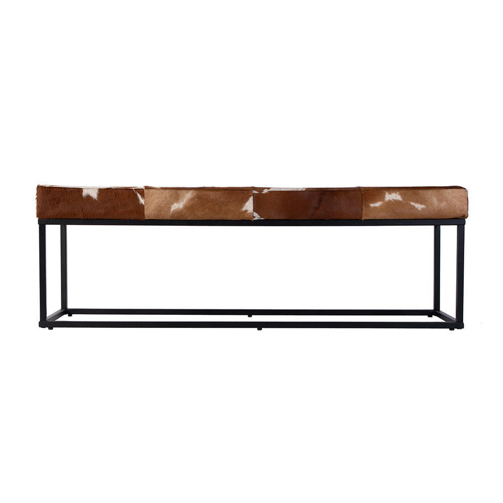 Butler Specialty Company - Stinson 54 in. W Rectangular Leather and Iron Accent Bench, White, Black, Brown - 5974503 View 3