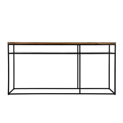 Butler Specialty Company - Sutton 63 in. W Rectangular Wood & Iron Console Table with Open Shelving, Light Brown - 5683330