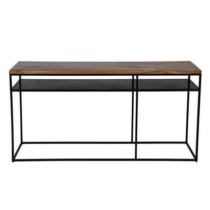 Butler Specialty Company - Sutton 63 in. W Rectangular Wood & Iron Console Table with Open Shelving, Light Brown - 5683330