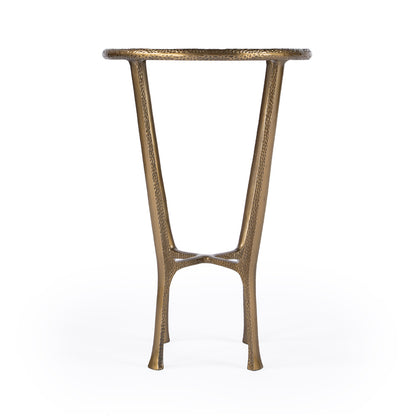 Butler Specialty Company - Switlania 16 in. W Round Marble & Metal Side Table, Gold - 4418389