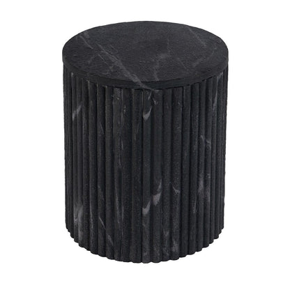 Butler Specialty Company - Sylvester 15 in. W Round Marble and Wood Side Table, Gray and White - 5817414 View 1