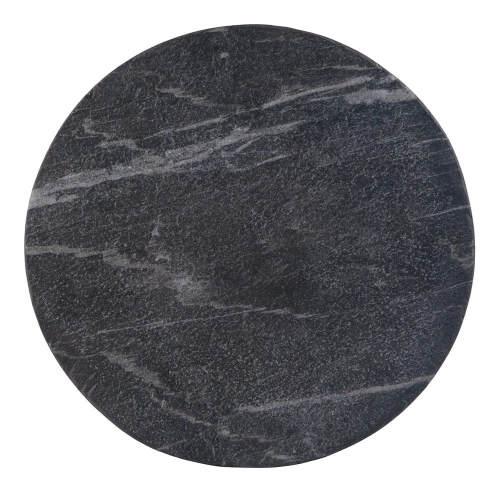 Butler Specialty Company - Sylvester 15 in. W Round Marble and Wood Side Table, Gray and White - 5817414 View 3