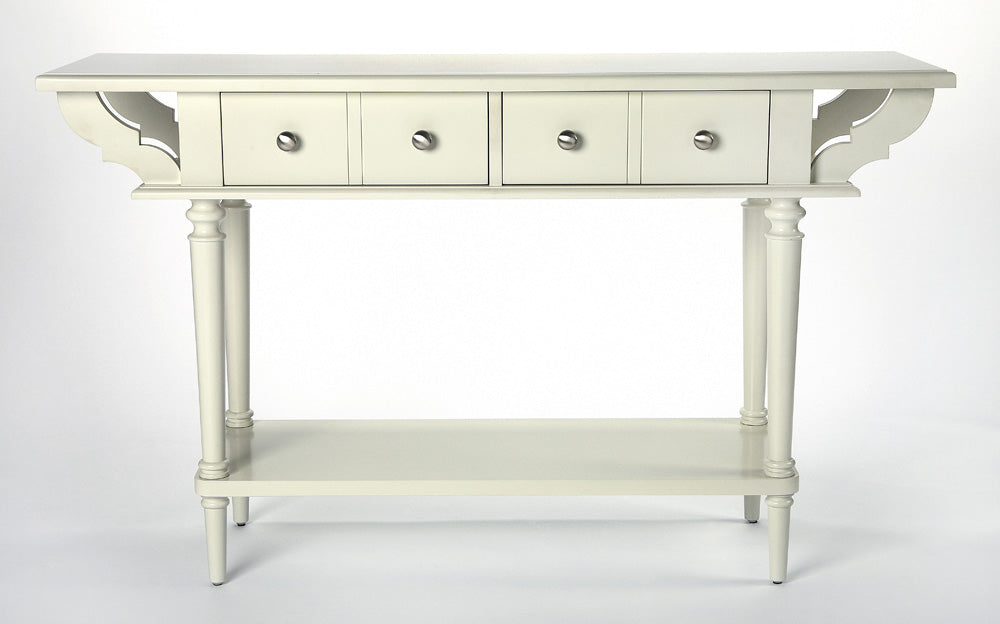 Butler Specialty Company - Talia 54 in. W Rectangular Wood 2 Drawer & Lower Shelf Console Table, White - 4375288_CLOSEOUT