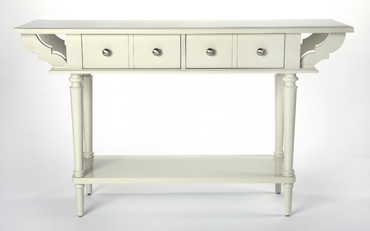 Butler Specialty Company - Talia 54 in. W Rectangular Wood 2 Drawer & Lower Shelf Console Table, White - 4375288_CLOSEOUT