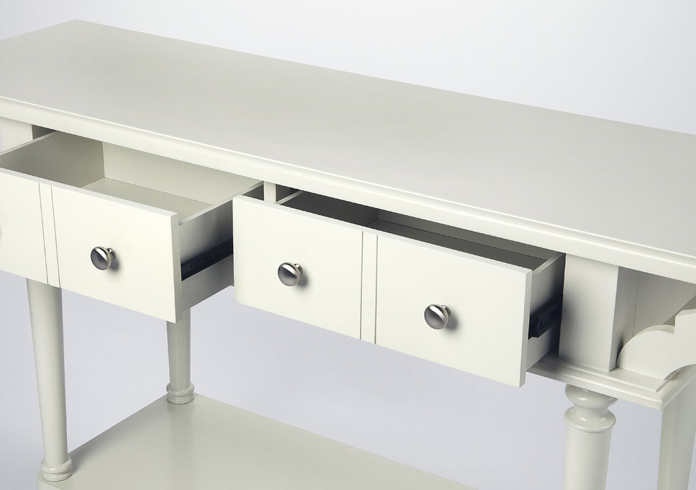 Butler Specialty Company - Talia 54 in. W Rectangular Wood 2 Drawer & Lower Shelf Console Table, White - 4375288_CLOSEOUT