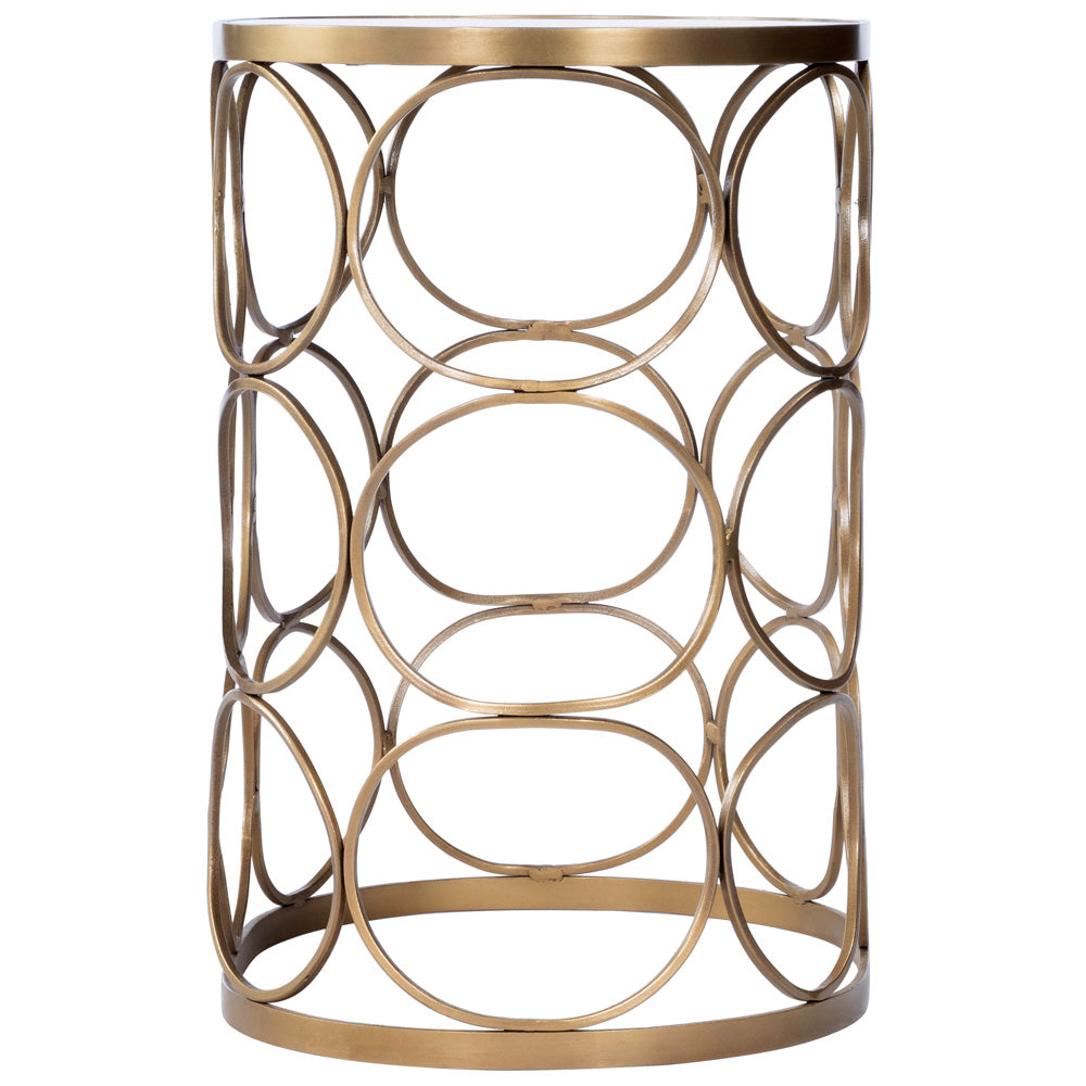 Butler Specialty Company - Talulah 20 in. W Oval Marble & Metal Side Table, Gold - 6123025
