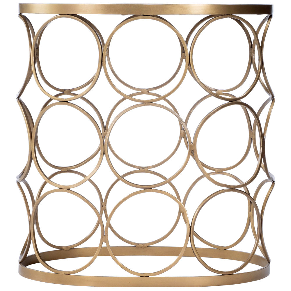Butler Specialty Company - Talulah 20 in. W Oval Marble & Metal Side Table, Gold - 6123025