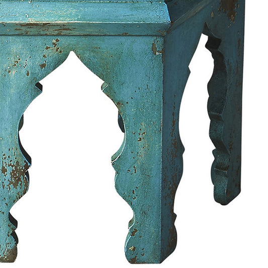 Butler Specialty Company - Artifacts - Tangiers 14 in. W Hexagonal Solid Wood Side Table, Blue - 3117290