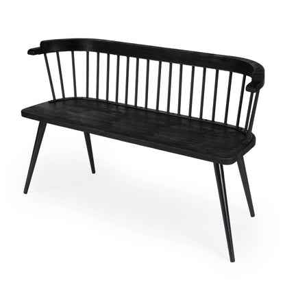 Butler Specialty Company - Tempe Mango Wood Spindle Back 51.25"W Bench, Black - 5615295