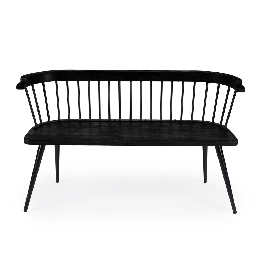 Butler Specialty Company - Tempe Mango Wood Spindle Back 51.25"W Bench, Black - 5615295