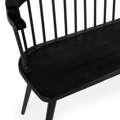 Butler Specialty Company - Tempe Mango Wood Spindle Back 51.25"W Bench, Black - 5615295