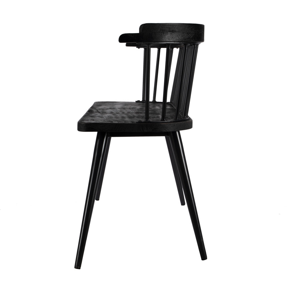 Butler Specialty Company - Tempe Mango Wood Spindle Back 51.25"W Bench, Black - 5615295