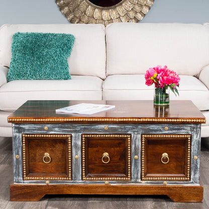 Butler Specialty Company - Artifacts - Tennor Wood & Hand Painted Storage Coffee Table, Medium Brown - 5480290
