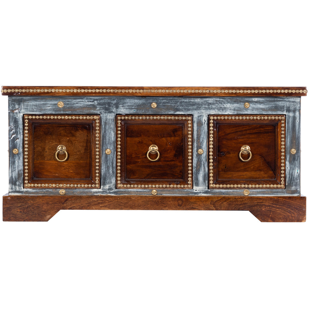 Butler Specialty Company - Artifacts - Tennor Wood & Hand Painted Storage Coffee Table, Medium Brown - 5480290