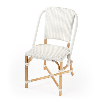 Butler Specialty Company - Tenor Indoor/Outdoor 18.5 in. Seat Height Rattan Side Chair with Back, White - 5398304