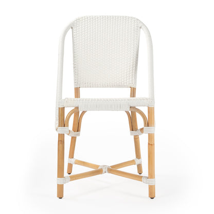 Butler Specialty Company - Tenor Indoor/Outdoor 18.5 in. Seat Height Rattan Side Chair with Back, White - 5398304