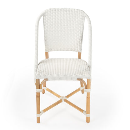 Butler Specialty Company - Tenor Indoor/Outdoor 18.5 in. Seat Height Rattan Side Chair with Back, White - 5398304
