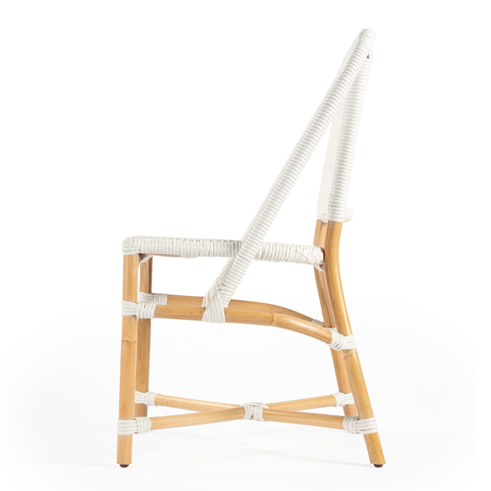 Butler Specialty Company - Tenor Indoor/Outdoor 18.5 in. Seat Height Rattan Side Chair with Back, White - 5398304