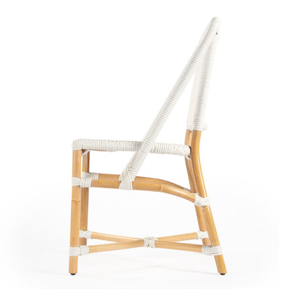 Butler Specialty Company - Tenor Indoor/Outdoor 18.5 in. Seat Height Rattan Side Chair with Back, White - 5398304