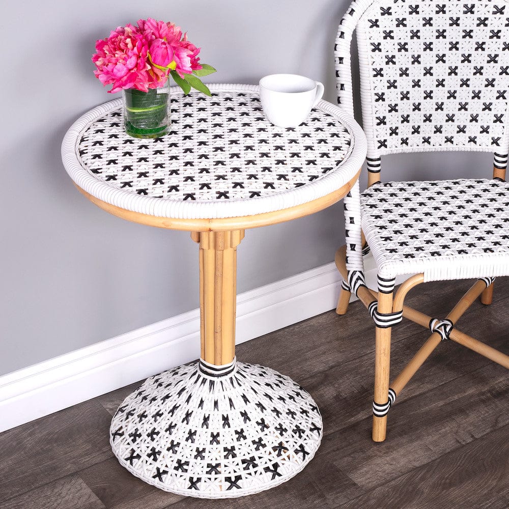 Butler Specialty Company - Tenor Indoor/Outdoor 23.5 in. W Round Rattan Bistro Table, White - 5400295 view 6