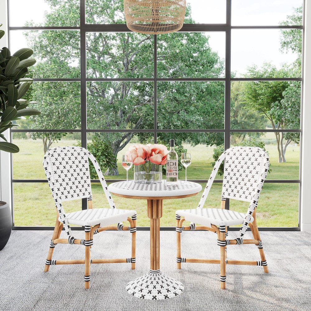 Butler Specialty Company - Tenor Indoor/Outdoor 23.5 in. W Round Rattan Bistro Table, White - 5400295 view 7