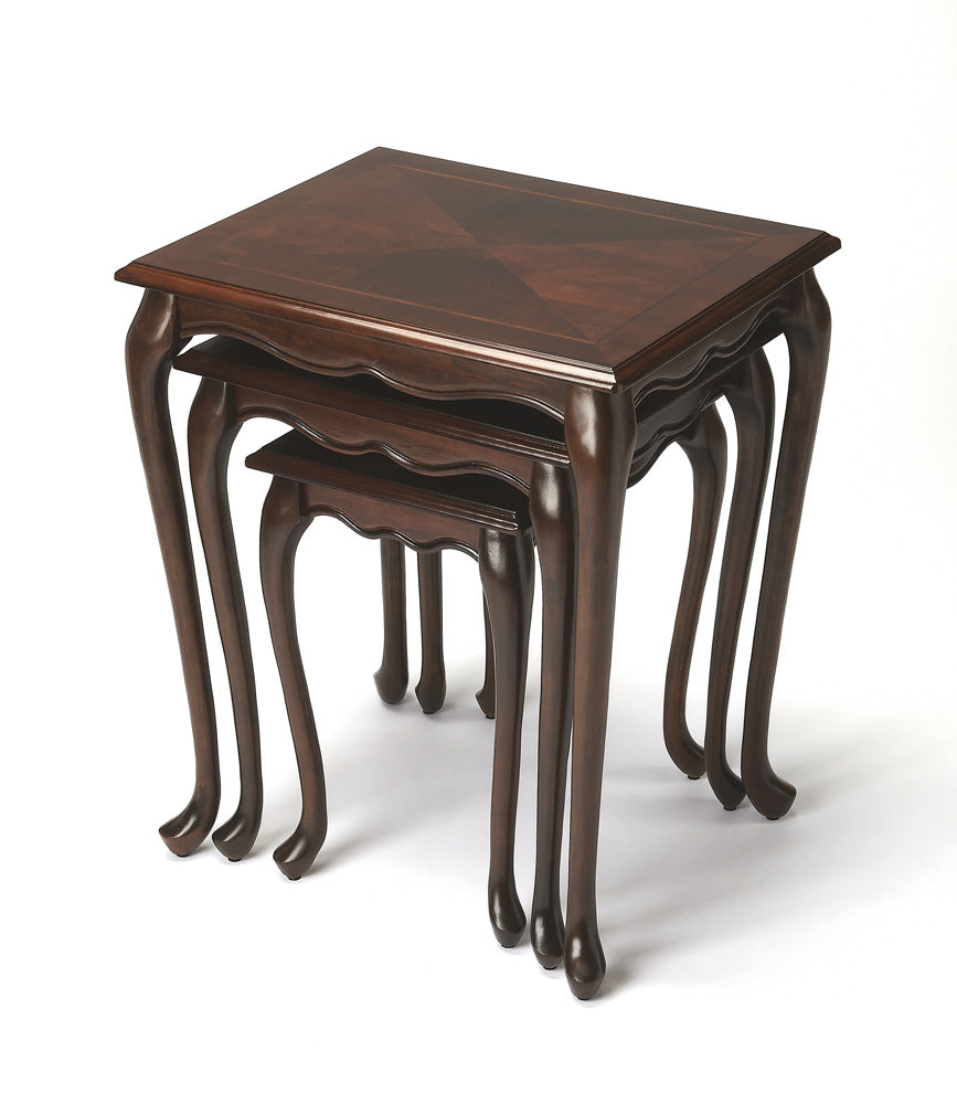 Butler Specialty Company - Thatcher Rectangular Set of 3 Wood Nesting Tables, Dark Brown - 2306024