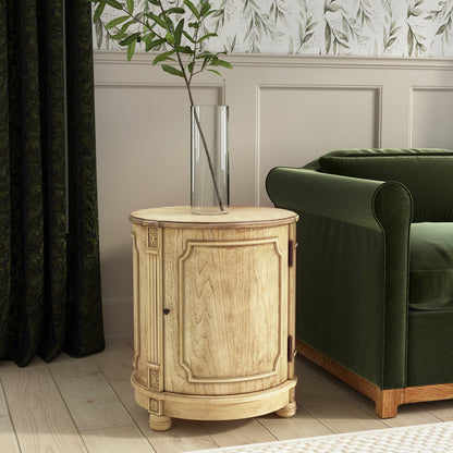 Butler Specialty Company - Thurmond Drum 20 in. W Round Wood Drum Side Table, Beige - 584424