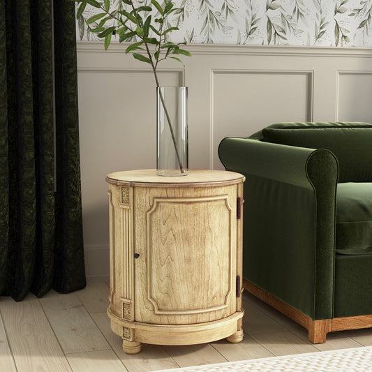 Butler Specialty Company - Thurmond Drum 20 in. W Round Wood Drum Side Table, Beige - 584424