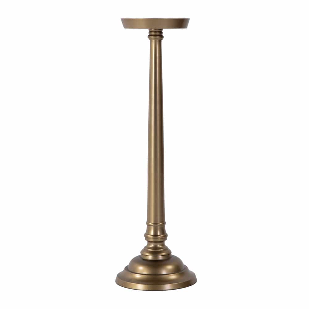 Butler Specialty Company - Tilly 7 in. W Round All Metal Pedestal Base End Table  - Antique Gold - 5924226 view 2