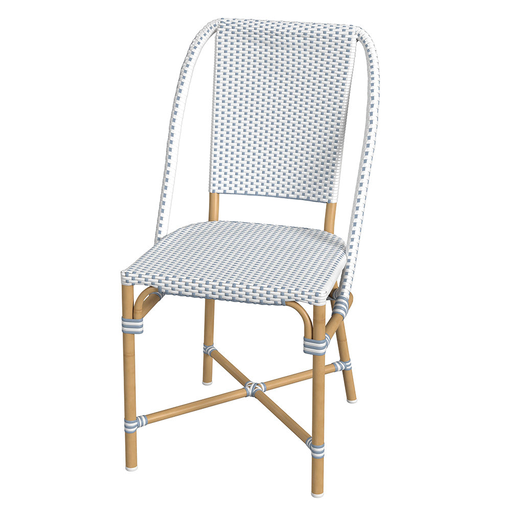 Butler Specialty Company - Tobias 18.5 in. Seat Height Outdoor Rattan and Metal  Dining Side Chair, Baby Blue - 5647194 View 1