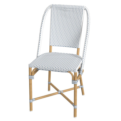 Butler Specialty Company - Tobias 18.5 in. Seat Height Outdoor Rattan and Metal  Dining Side Chair, Baby Blue - 5647194 View 1