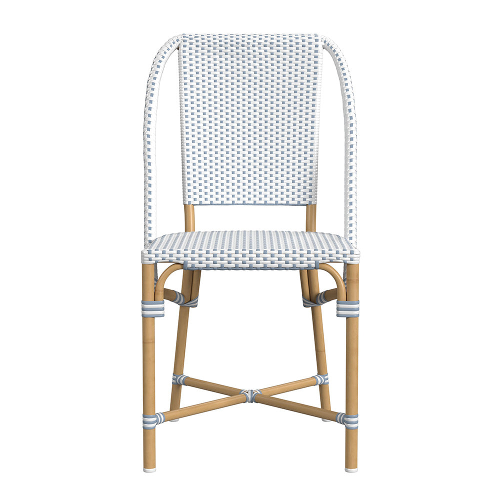 Butler Specialty Company - Tobias 18.5 in. Seat Height Outdoor Rattan and Metal  Dining Side Chair, Baby Blue - 5647194 View 2