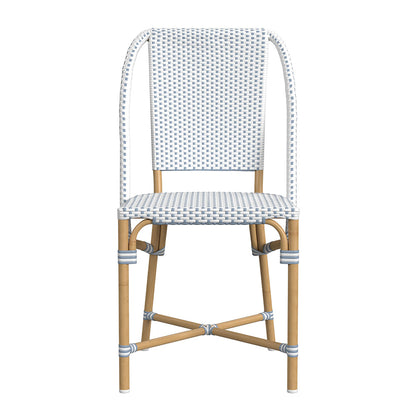 Butler Specialty Company - Tobias 18.5 in. Seat Height Outdoor Rattan and Metal  Dining Side Chair, Baby Blue - 5647194 View 2
