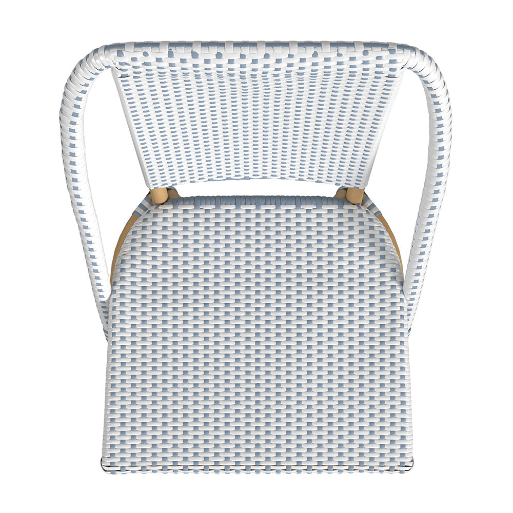 Butler Specialty Company - Tobias 18.5 in. Seat Height Outdoor Rattan and Metal  Dining Side Chair, Baby Blue - 5647194 View 4