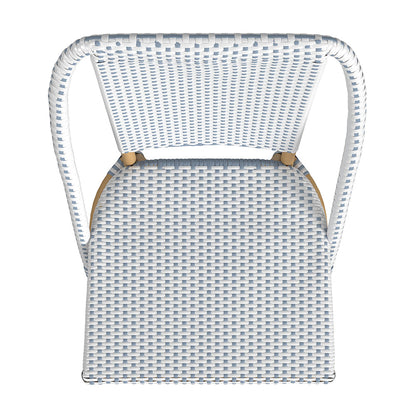 Butler Specialty Company - Tobias 18.5 in. Seat Height Outdoor Rattan and Metal  Dining Side Chair, Baby Blue - 5647194 View 4