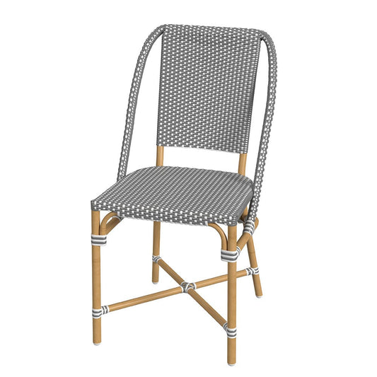 Butler Specialty Company - Tobias 18.5 in. Seat Height Outdoor Rattan and Metal  Dining Side Chair, Gray and White Dot - 5647329 View 1