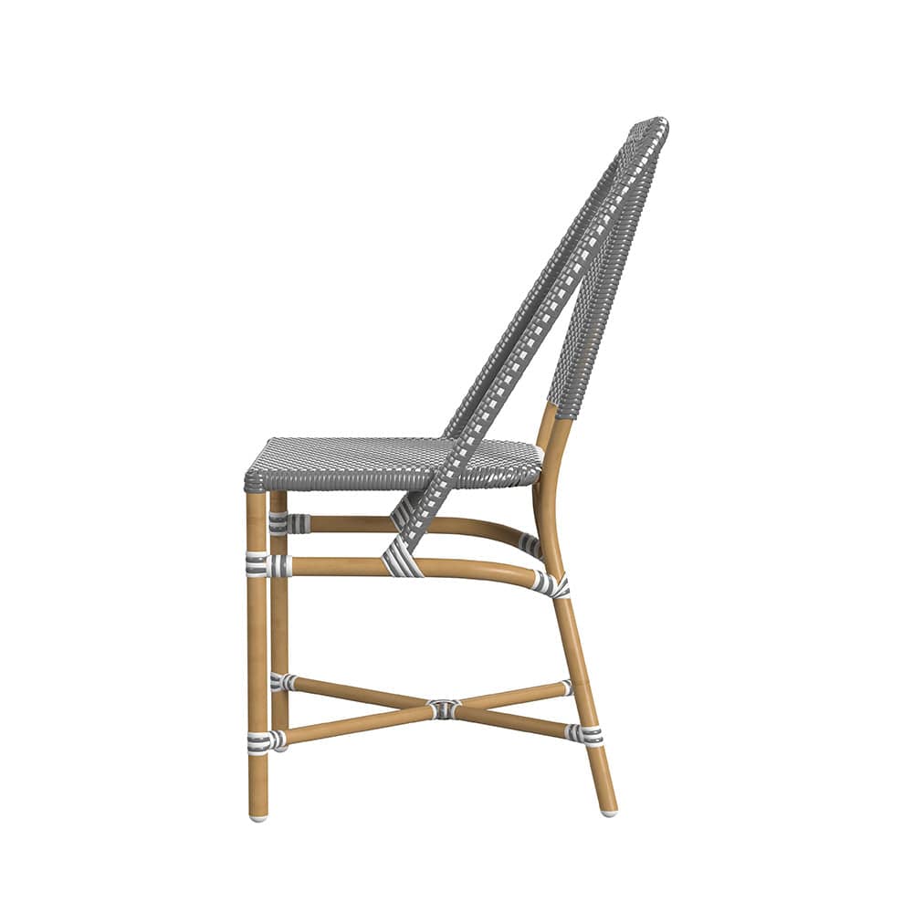 Butler Specialty Company - Tobias 18.5 in. Seat Height Outdoor Rattan and Metal  Dining Side Chair, Gray and White Dot - 5647329 View 3