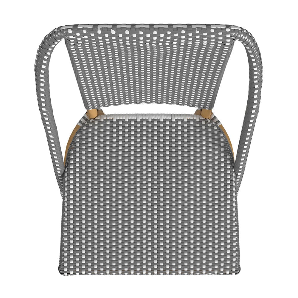 Butler Specialty Company - Tobias 18.5 in. Seat Height Outdoor Rattan and Metal  Dining Side Chair, Gray and White Dot - 5647329 View 4