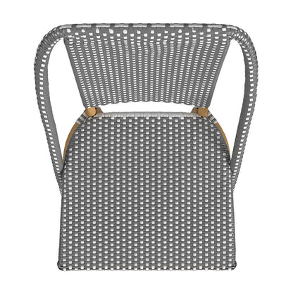 Butler Specialty Company - Tobias 18.5 in. Seat Height Outdoor Rattan and Metal  Dining Side Chair, Gray and White Dot - 5647329 View 4