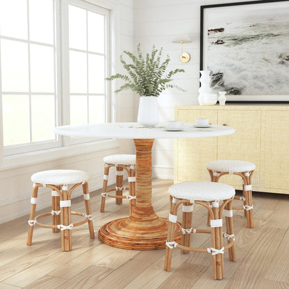 Butler Specialty Company - Tobias 18 in. Seat Height Round Rattan Stool, White - 5745304 view 6