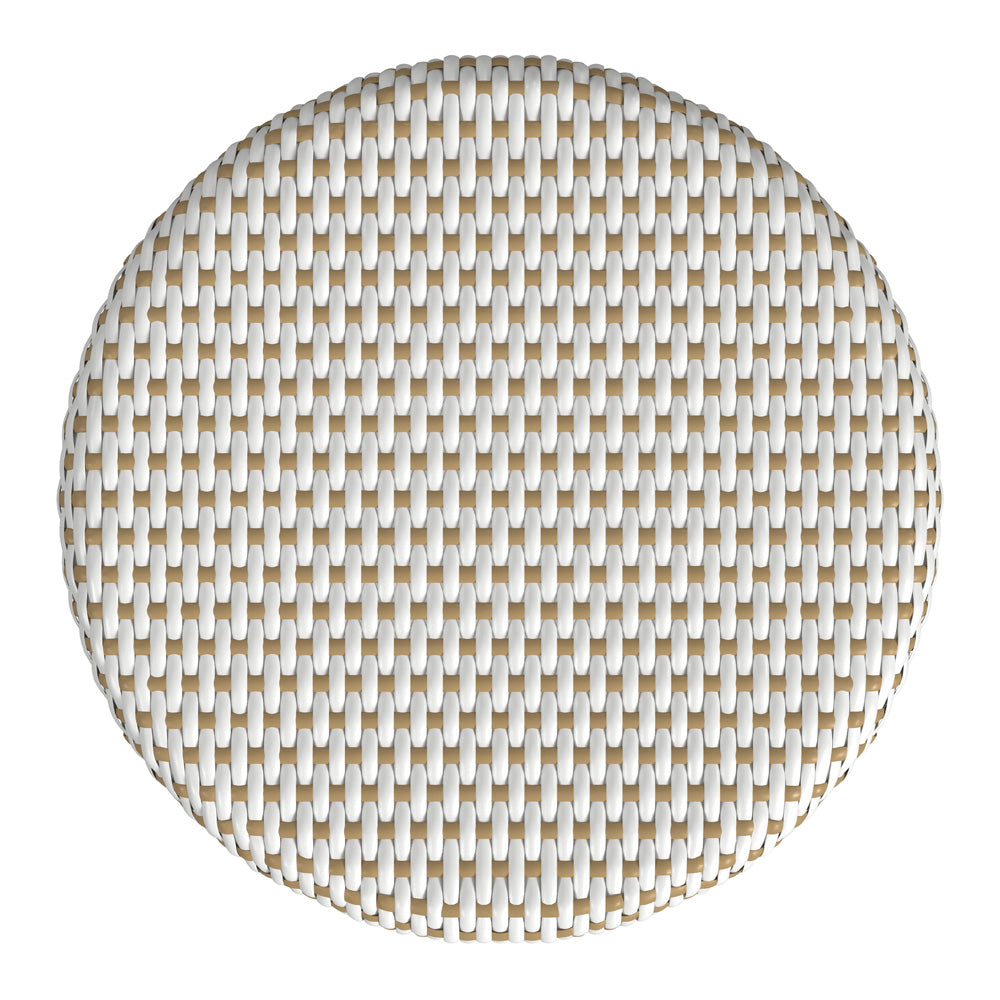 Butler Specialty Company - Tobias 18 in. Seat Height Round Rattan Stool, White/Tan Dot - 5745415