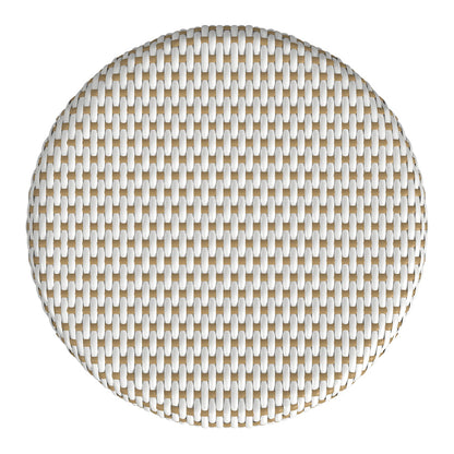 Butler Specialty Company - Tobias 18 in. Seat Height Round Rattan Stool, White/Tan Dot - 5745415