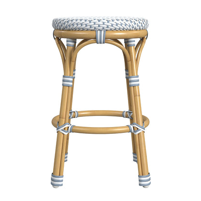 Butler Specialty Company - Tobias 24.5 in. Seat Height Outdoor Rattan and Metal Backless Counter Stool, Blue - 5648194 View 3