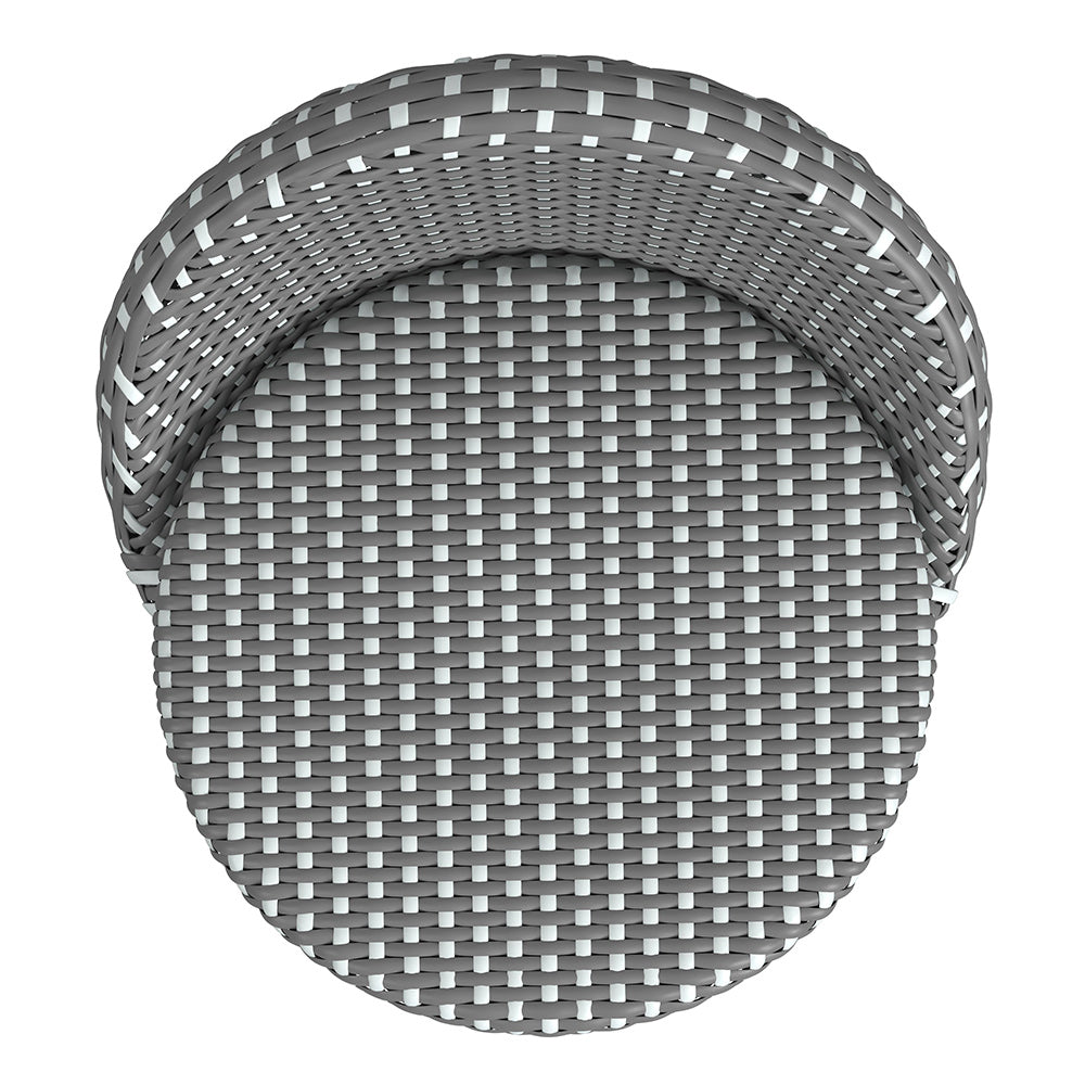 Butler Specialty Company - Tobias 24.5 in. Seat Height Outdoor Rattan and Metal Low Back Counter Stool, Gray and White Dot - 5649329 View 4