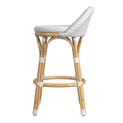 Butler Specialty Company - Tobias 24.5 in. Seat Height Outdoor Rattan and Metal Low Back Counter Stool, Smooth White - 5649304 View 3