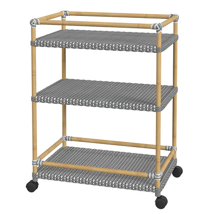 Butler Specialty Company - Tobias 24 in. W Outdoor Rattan and Metal 3 Tier Bar Cart, Gray - 5651329 View 1