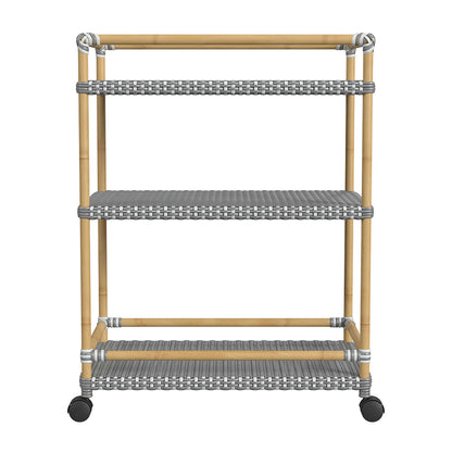 Butler Specialty Company - Tobias 24 in. W Outdoor Rattan and Metal 3 Tier Bar Cart, Gray - 5651329 View 2