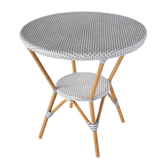 Butler Specialty Company - Tobias 30 in. W Outdoor Round Rattan and Metal Bistro Table, Blue - 5646194 View 1