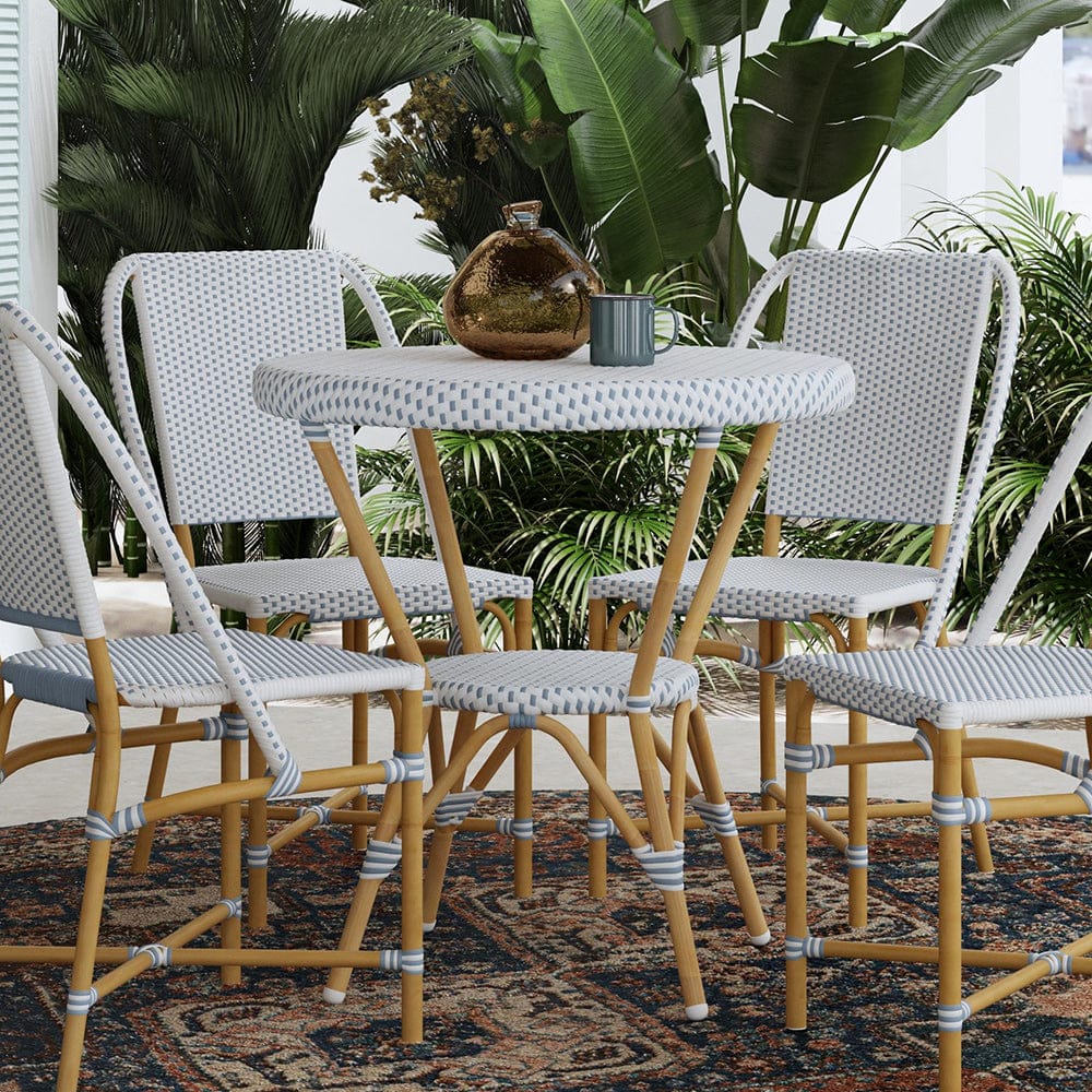 Butler Specialty Company - Tobias 30 in. W Outdoor Round Rattan and Metal Bistro Table, Blue - 5646194 View 6